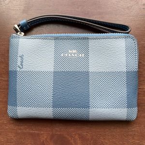 Coach Wristlet - Blue Gingham